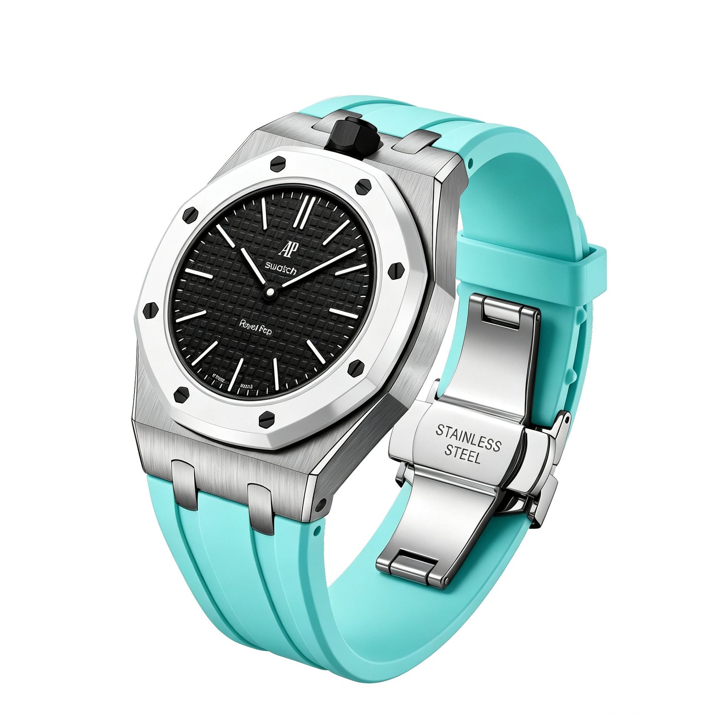 [Riva Jewelry]Royal Oak Pop Exclusive Stahlgehäuse & Silikonarmband mit Wiege