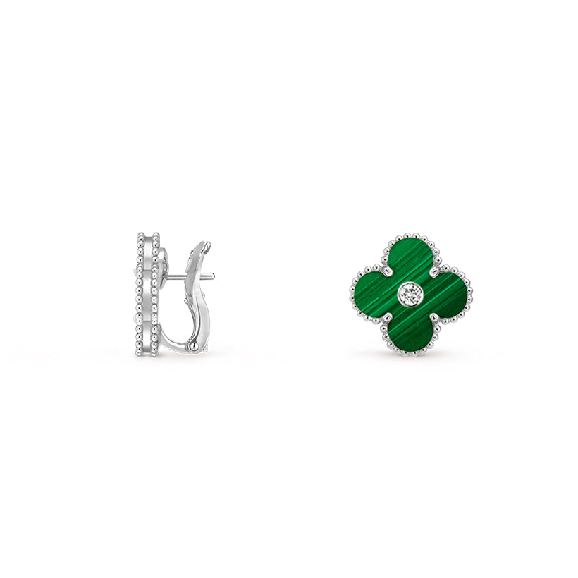[Riva Schmuck]15MM KLEEBLUMEN-OHRSTECKER DIAMANT-WEISSGOLD-KOLLEKTION