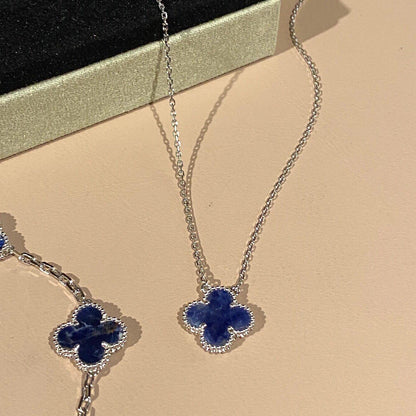 [Riva Jewelry ]CLOVER 15MM PIETERSITE NECKLACE SILVER