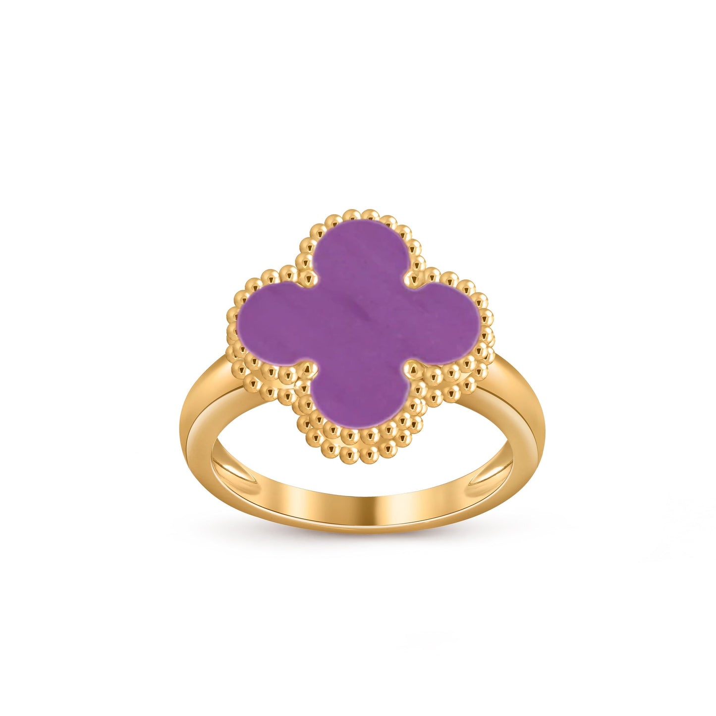 [Riva Jewelry]Glücks-Klee-Goldring-Kollektion im Vintage-Stil