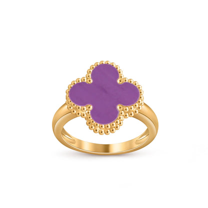 [Riva Jewelry]Glücks-Klee-Goldring-Kollektion im Vintage-Stil