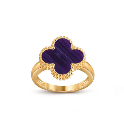 [Riva Jewelry]Glücks-Klee-Goldring-Kollektion im Vintage-Stil