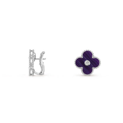 [Riva Schmuck]15MM KLEEBLUMEN-OHRSTECKER DIAMANT-WEISSGOLD-KOLLEKTION