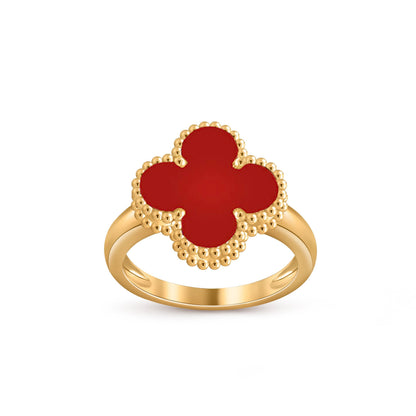 [Riva Jewelry]Glücks-Klee-Goldring-Kollektion im Vintage-Stil