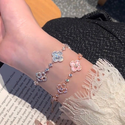 [Riva Jewelry ]CLOVER 5 MOTIF PINK BLUE RED WHITE BRACELET