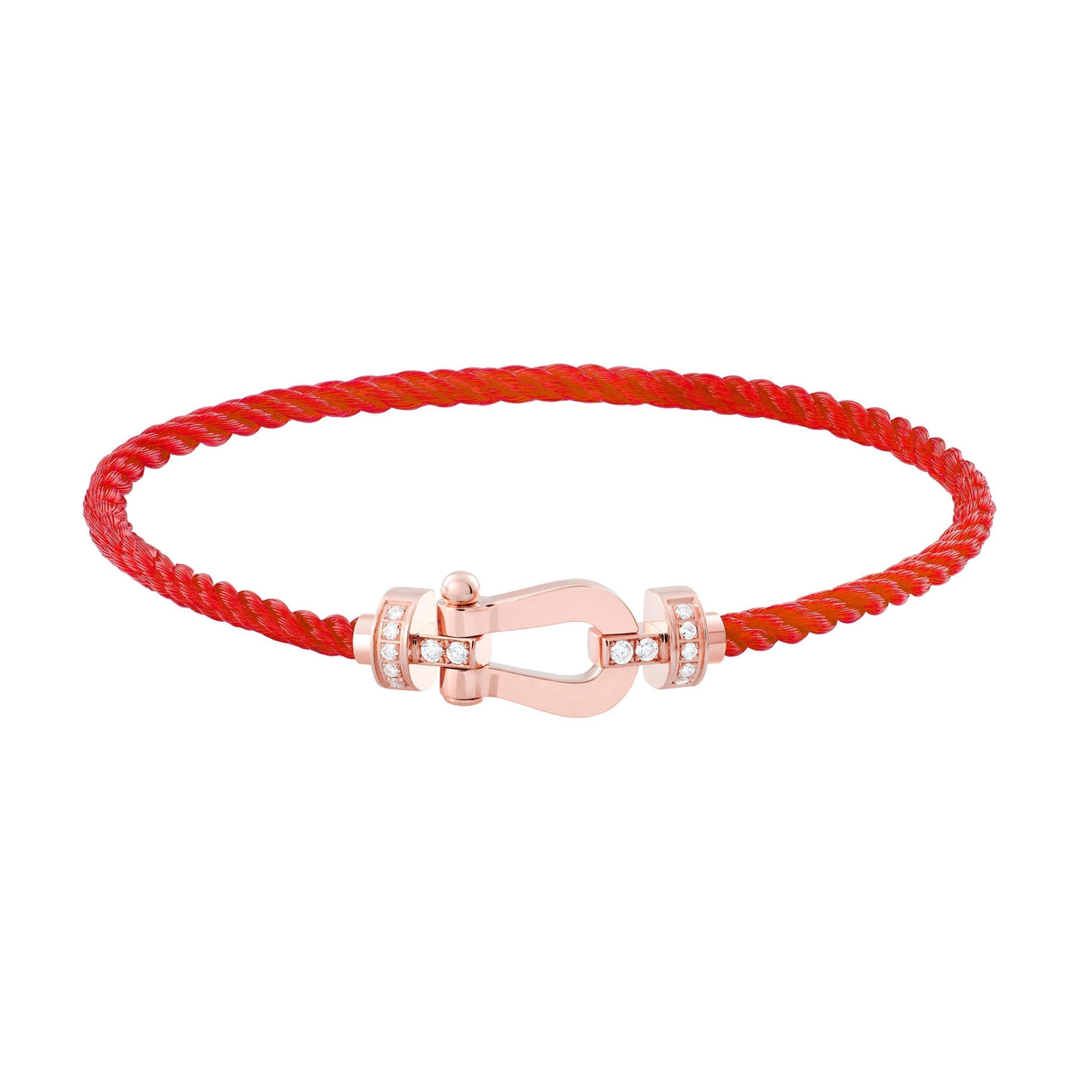 [Riva Jewelry ]FORCE 10 HALF DIAMOND PINK GOLD RED CORDERI LARGE AND MEDIUM MODEL