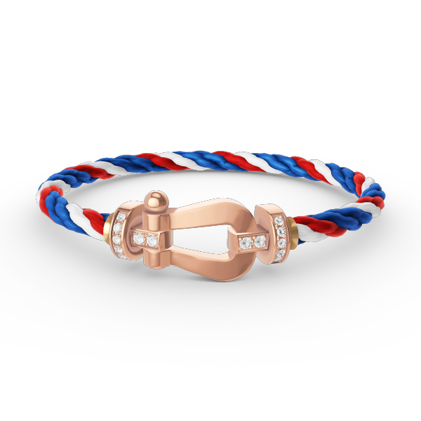 [Riva Jewelry]フォースラージホースシューハーフダイヤモンドブレスレット - ローズゴールド