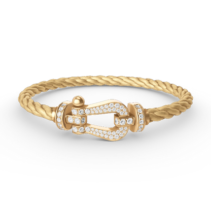 [Riva Jewelry]フォース ラージ ホースシュー フルダイヤモンドブレスレット - ゴールド