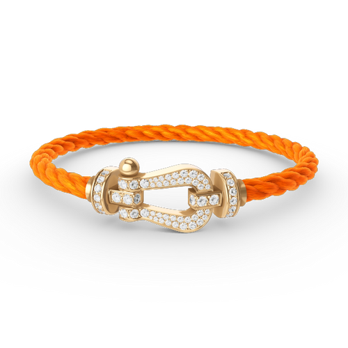 [Riva Jewelry]フォース ラージ ホースシュー フルダイヤモンドブレスレット - ゴールド