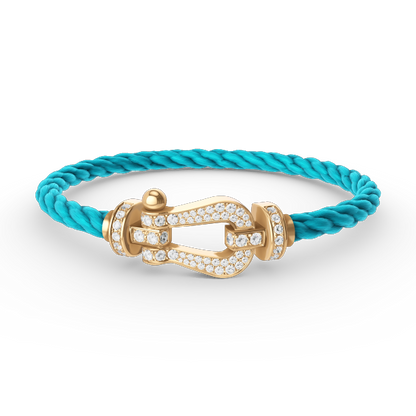 [Riva Jewelry]フォース ラージ ホースシュー フルダイヤモンドブレスレット - ゴールド