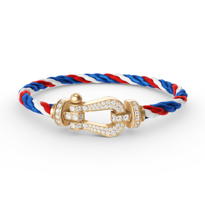 [Riva Jewelry]フォース ラージ ホースシュー フルダイヤモンドブレスレット - ゴールド