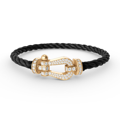 [Riva Jewelry]フォース ラージ ホースシュー フルダイヤモンドブレスレット - ゴールド