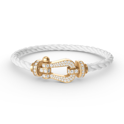 [Riva Jewelry]フォース ラージ ホースシュー フルダイヤモンドブレスレット - ゴールド