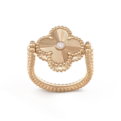 [Riva Jewelry ]CLOVER RIVERSIBLE PINK GOLD RING