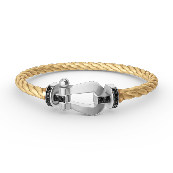[Riva Jewelry ]FORCE LARGE HORSESHOE BLACK DIAMOND BRACELET SILVER