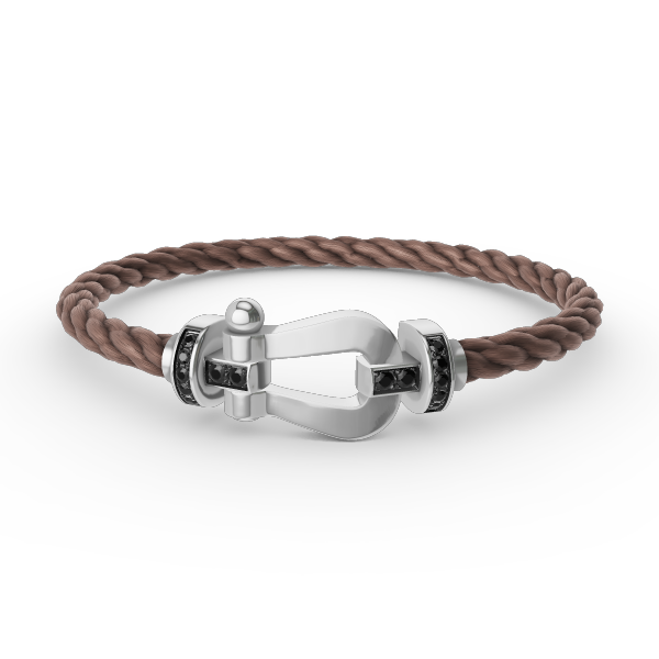 [Riva Jewelry ]FORCE LARGE HORSESHOE BLACK DIAMOND BRACELET SILVER