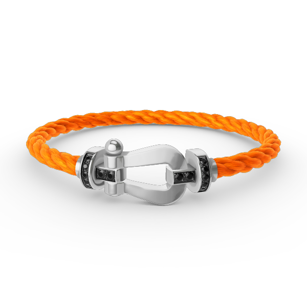 [Riva Jewelry]FORCE LARGE HORSESHOE BLACK DIAMOND BRACELET - WHITE GOLD
