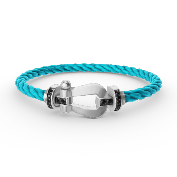 [Riva Jewelry ]FORCE LARGE HORSESHOE BLACK DIAMOND BRACELET SILVER