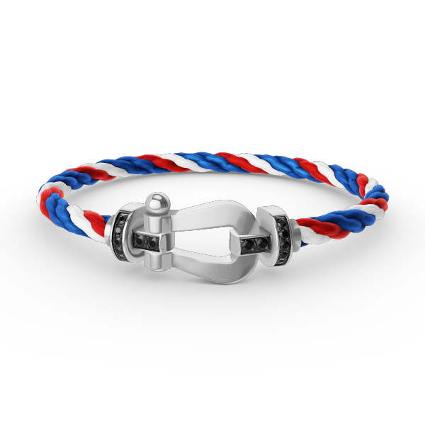 [Riva Jewelry]FORCE LARGE HORSESHOE BLACK DIAMOND BRACELET - WHITE GOLD