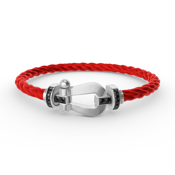 [Riva Jewelry]FORCE LARGE HORSESHOE BLACK DIAMOND BRACELET - WHITE GOLD