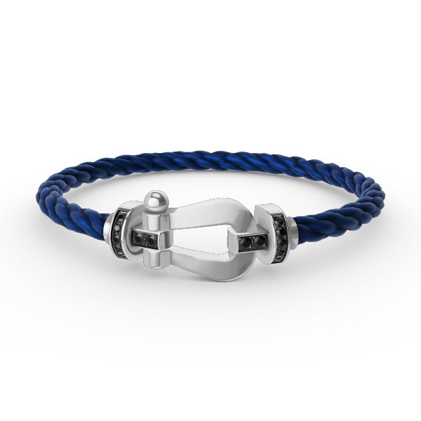 [Riva Jewelry ]FORCE LARGE HORSESHOE BLACK DIAMOND BRACELET SILVER