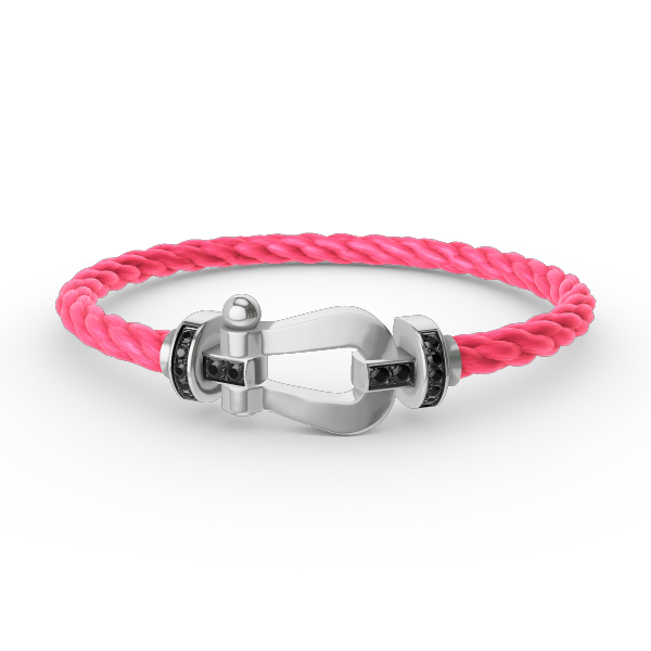 [Riva Jewelry]FORCE LARGE HORSESHOE BLACK DIAMOND BRACELET - WHITE GOLD