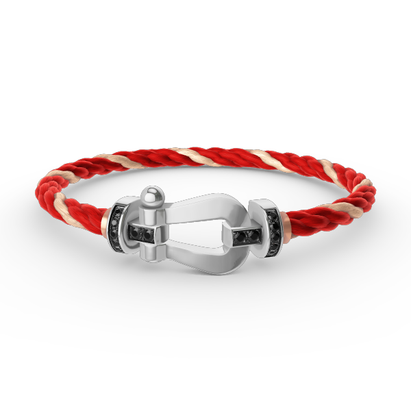 [Riva Jewelry ]FORCE LARGE HORSESHOE BLACK DIAMOND BRACELET SILVER