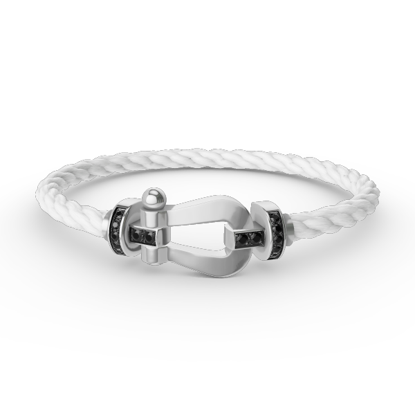 [Riva Jewelry ]FORCE LARGE HORSESHOE BLACK DIAMOND BRACELET SILVER