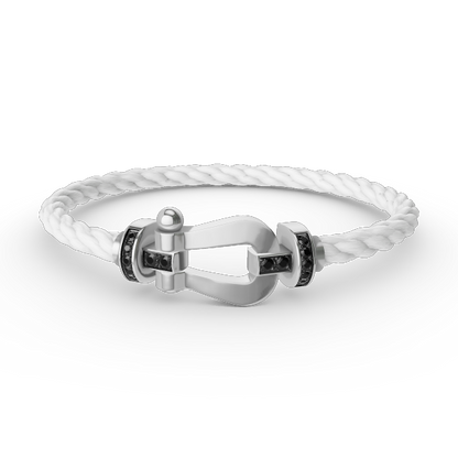[Riva Jewelry ]FORCE LARGE HORSESHOE BLACK DIAMOND BRACELET SILVER