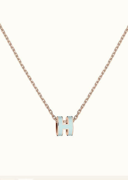 [Riva Jewelry ]POP H LIGHT BLUE NECKLACE