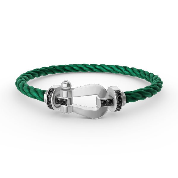 [Riva Jewelry ]FORCE LARGE HORSESHOE BLACK DIAMOND BRACELET SILVER