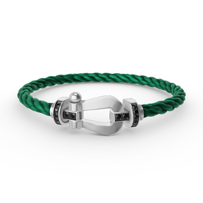 [Riva Jewelry ]FORCE LARGE HORSESHOE BLACK DIAMOND BRACELET SILVER