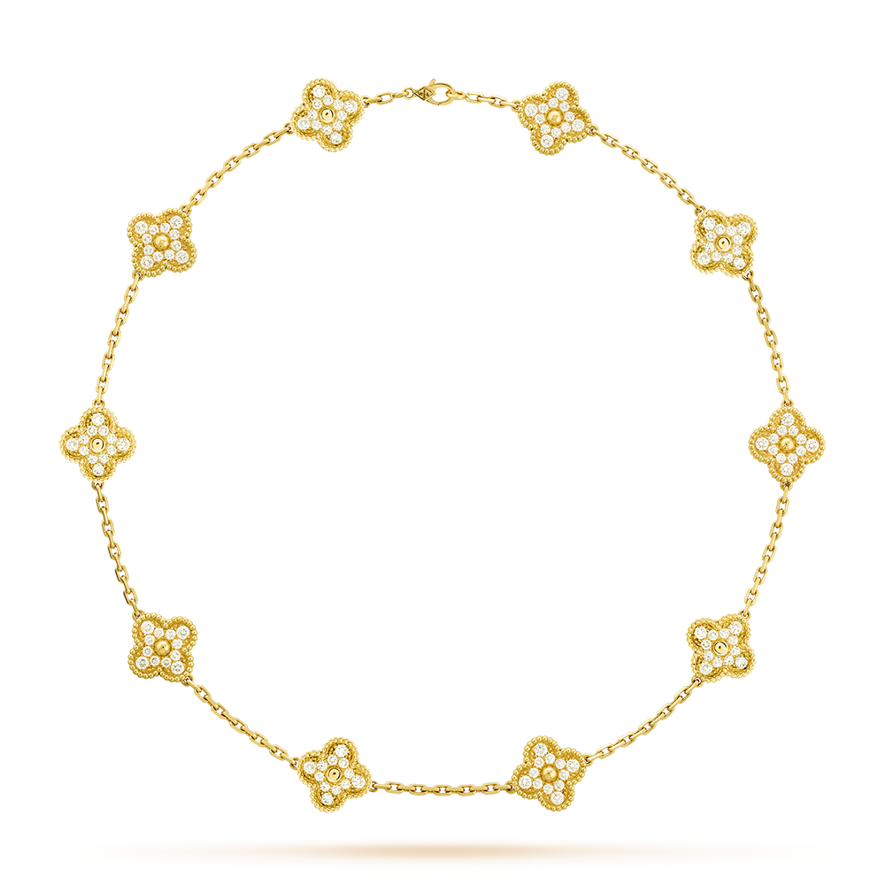 [Riva Jewelry ]CLOVER 10 MOTIFS DIAMOND NECKLACE