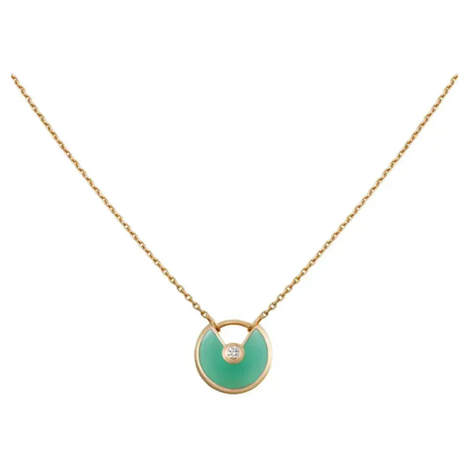 [Riva Jewelry ]AMULETTE GOLD MALACHITE NECKLACE