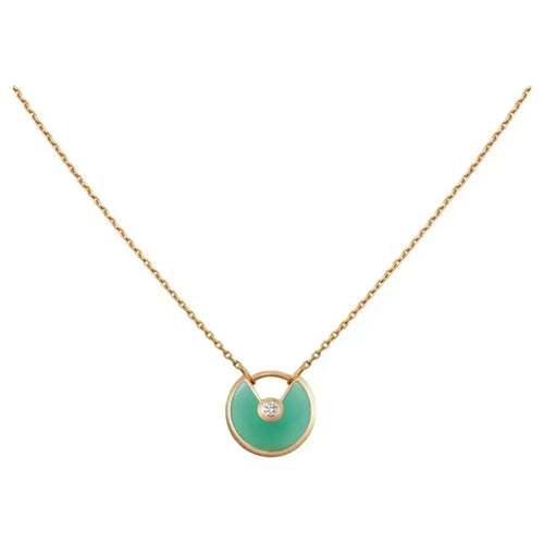 [Riva Jewelry ]AMULETTE GOLD MALACHITE NECKLACE