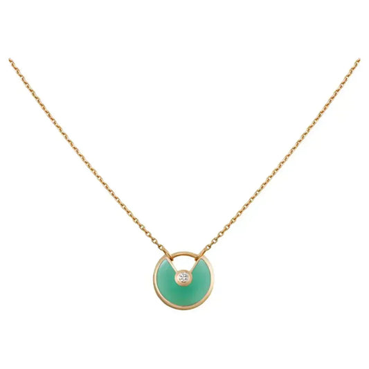 [Riva Jewelry ]AMULETTE GOLD MALACHITE NECKLACE