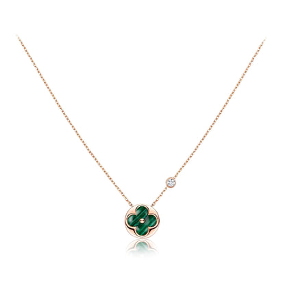 [Riva Jewelry]SUN PEDANT ROSE GOLD 1 DIAMOND NECKLACE