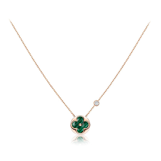 [Riva Jewelry]SONNENANHÄNGER ROSÉGOLD 1 DIAMANT HALSKETTE