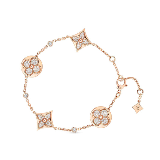 [Riva Jewelry ]STAR AND SUN 4 MOTIFS GOLD DIAMONDS BRACELET