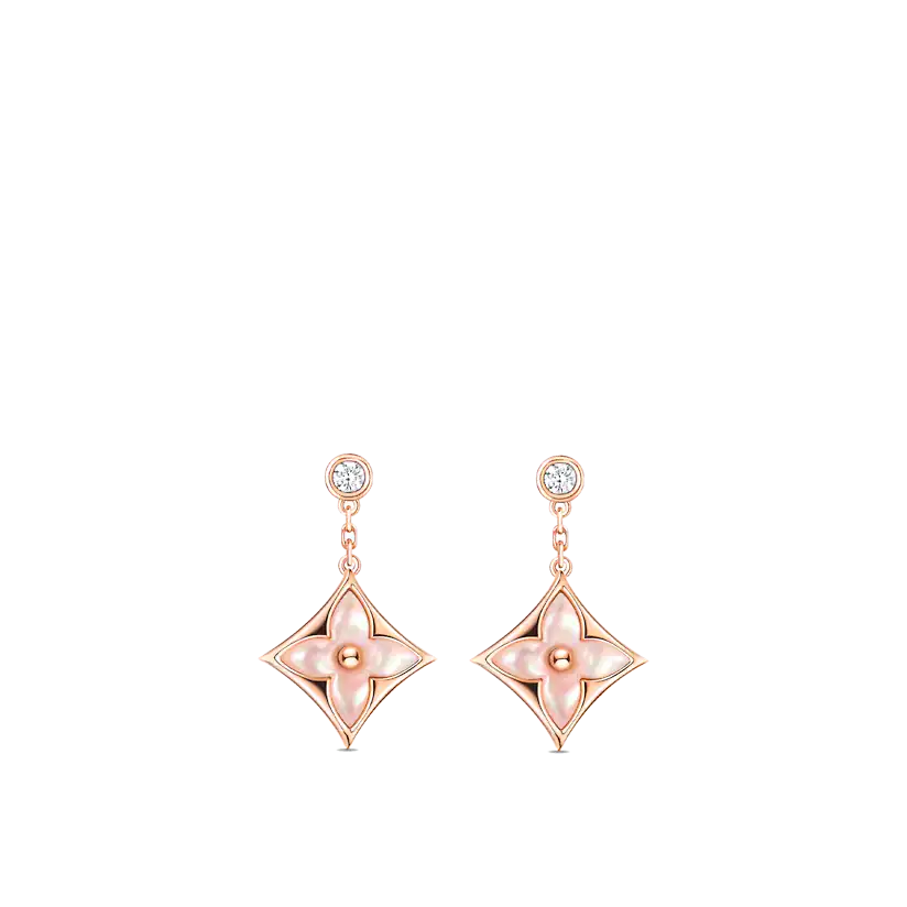 [Riva Schmuck] DOPPELSTERN ROSÉGOLD MOP TROPFENOHRRINGE