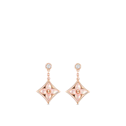 [Riva Schmuck] DOPPELSTERN ROSÉGOLD MOP TROPFENOHRRINGE