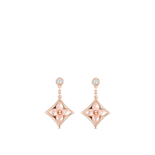 [Riva Schmuck] DOPPELSTERN ROSÉGOLD MOP TROPFENOHRRINGE
