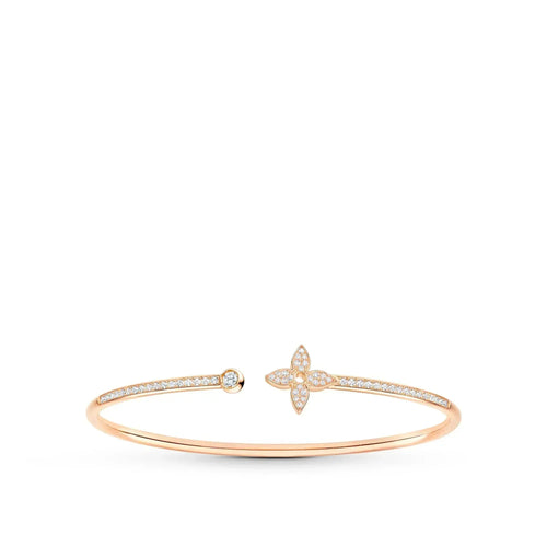 [Riva Jewelry ]IDYLLE PINK GOLD OPEN BRACELET DIAMOND PAVED