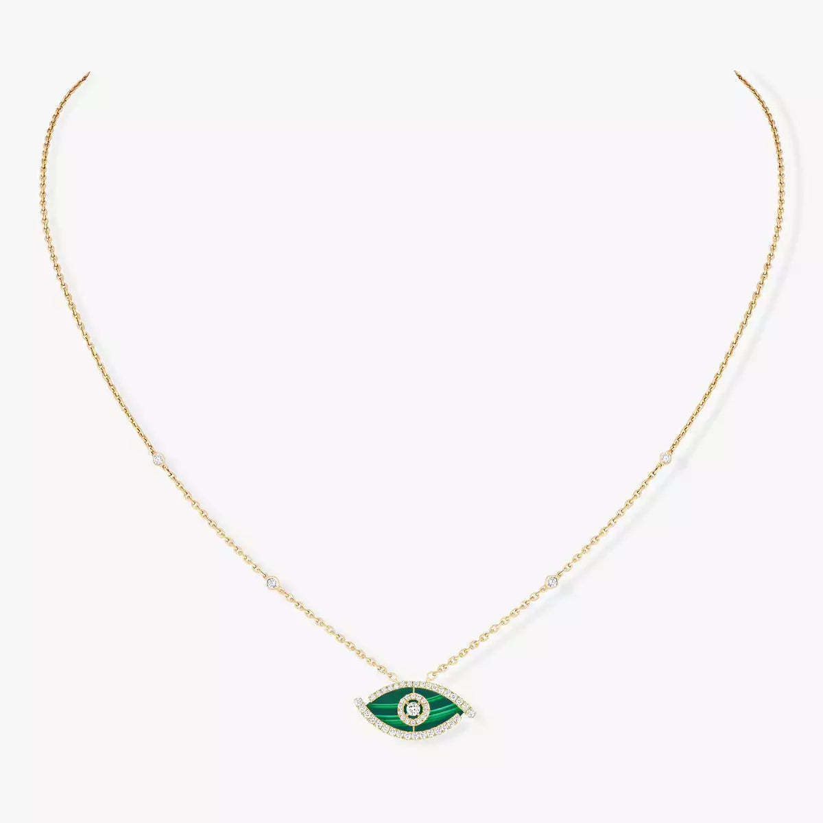 [Riva Jewelry]Lucky Eye Diamond Necklace in Rose Gold and Turquoise