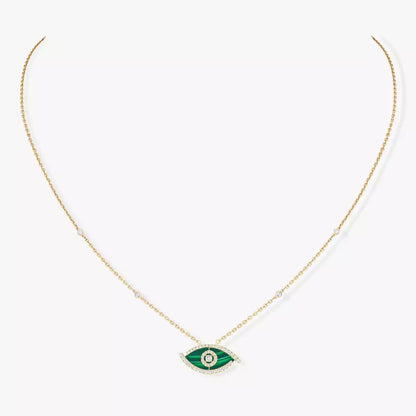 [Riva Jewelry]Lucky Eye Diamond Necklace in Rose Gold and Turquoise