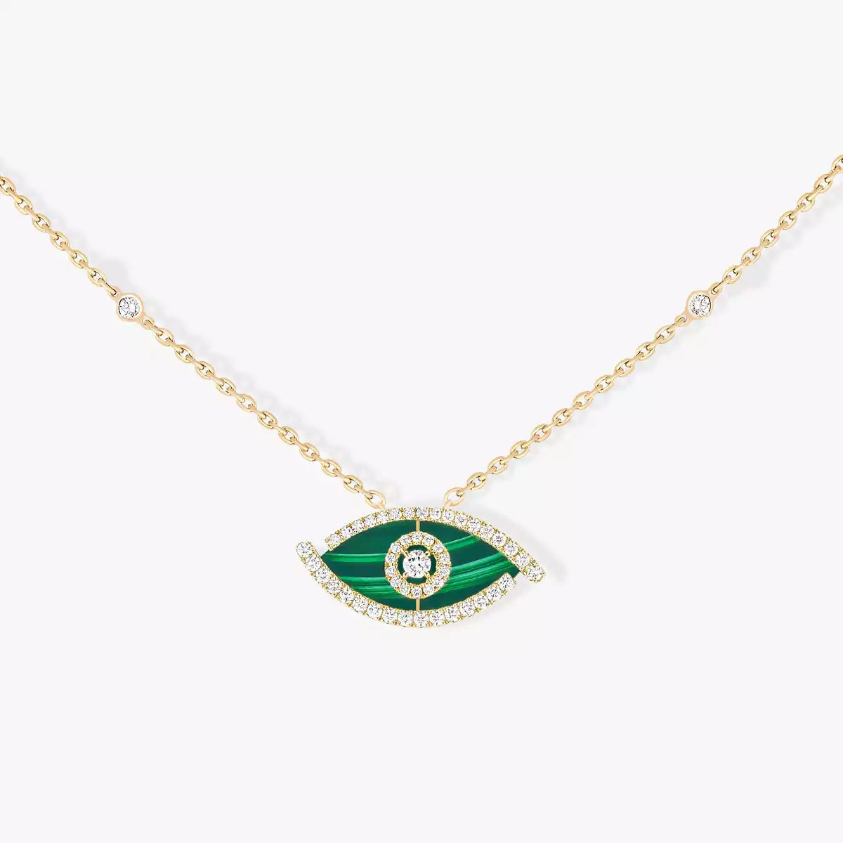 [Riva Jewelry]Lucky Eye Diamond Necklace in Rose Gold and Turquoise