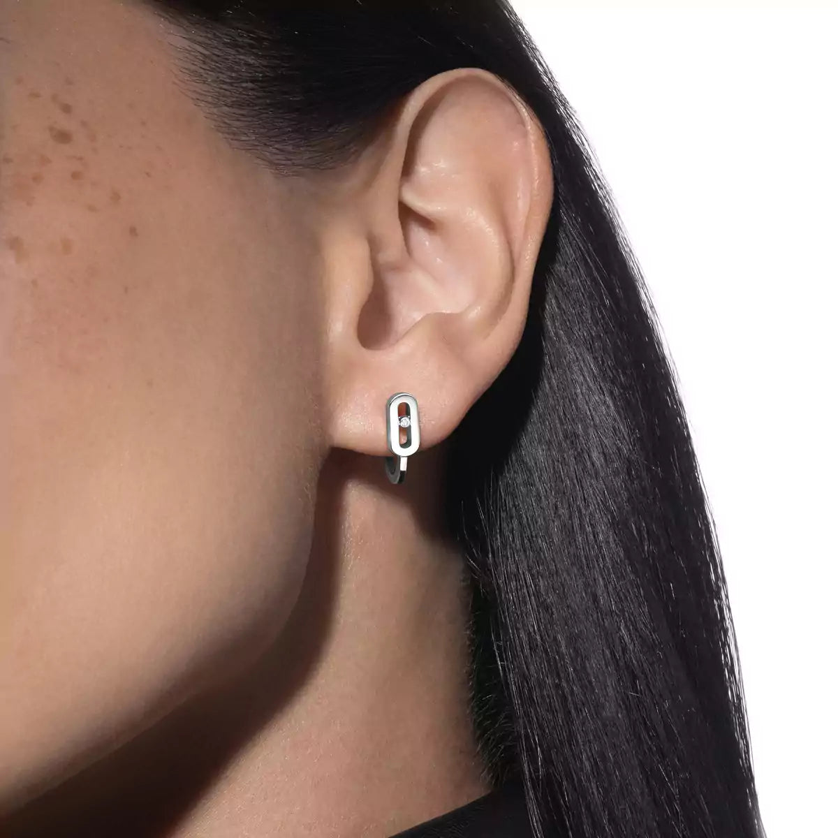 [Riva Jewelry]Diamond Mini Hoop Earrings Move Classique