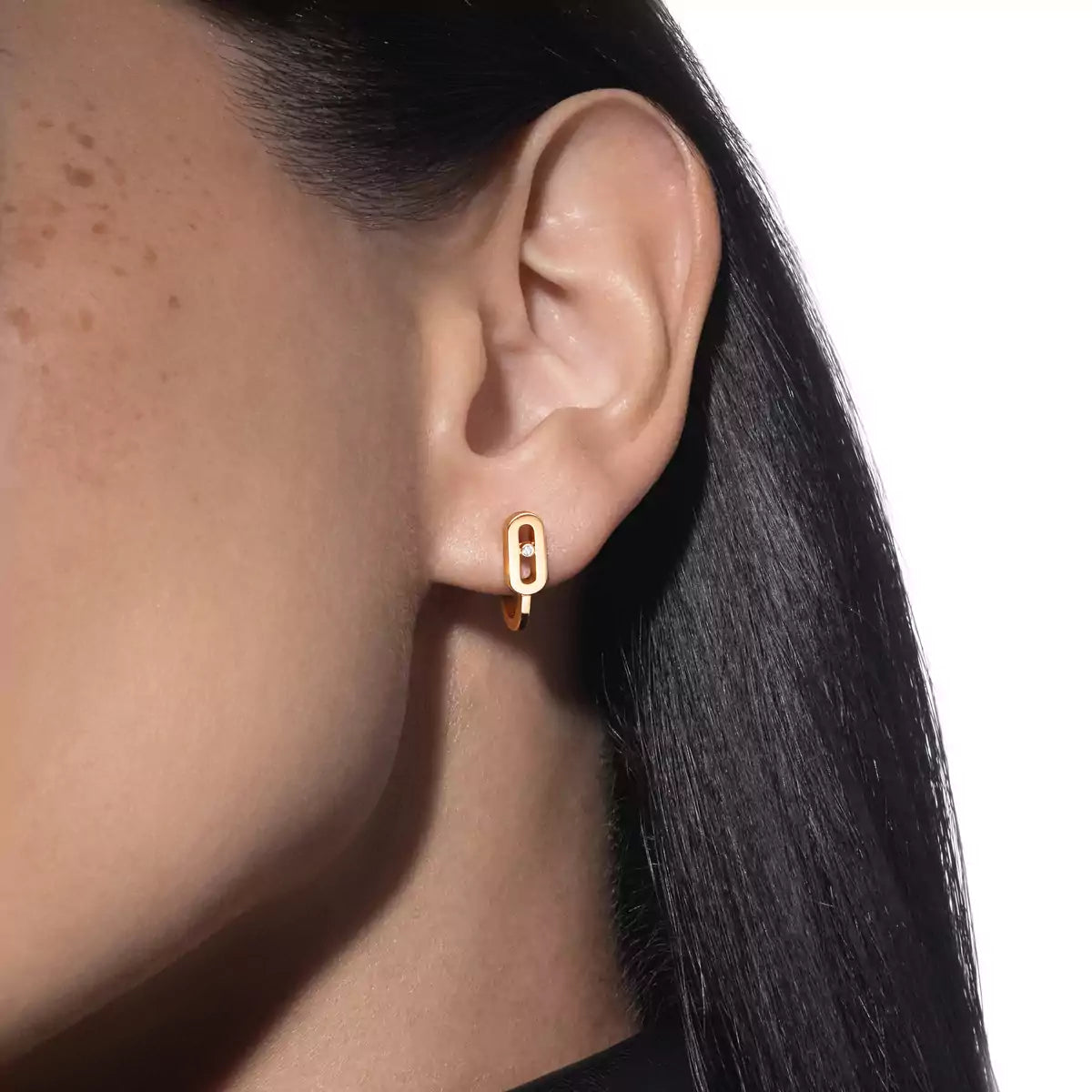 [Riva Jewelry]ムーブ クラシック ミニ ダイヤモンド フープ イヤリング