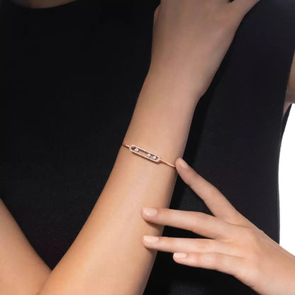 [Riva Jewelry]ムーブ パヴェ ダイヤモンド バングル ブレスレット M