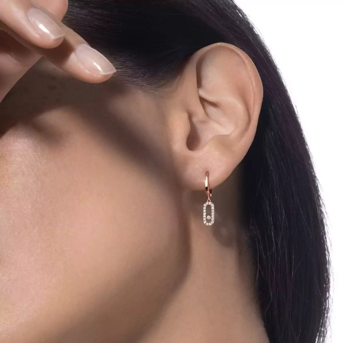 [Riva Jewelry]Move Uno Single Diamond Hoop Earring